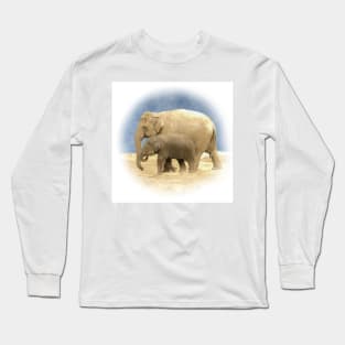 Mother and baby elephant Long Sleeve T-Shirt